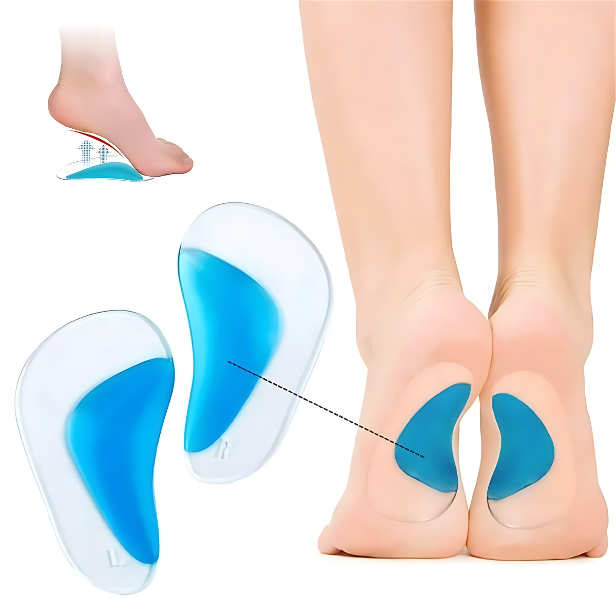 Suporte Silicone Arco Plantar Foot Pads