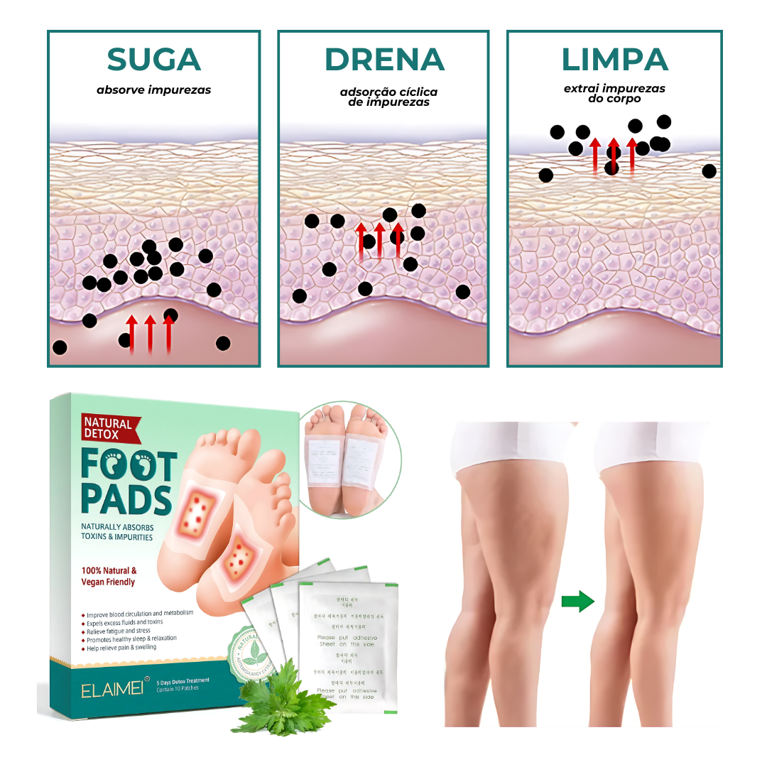 Adesivos Detox Para os Pés Foot Pads